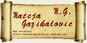 Mateja Gazikalović vizit kartica